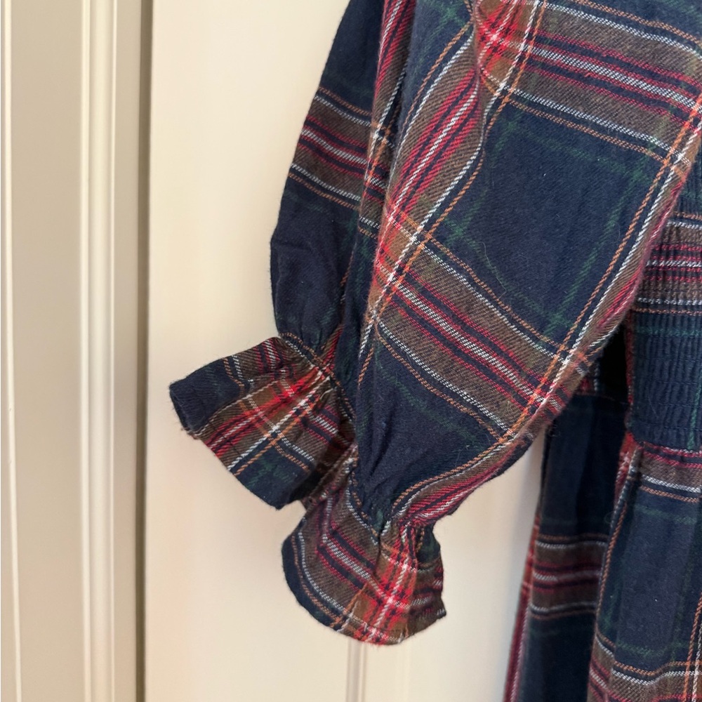 Ivy City Co Madeline Midi Tiered Prairie Dress Red Plaid - Picture 7 of 8